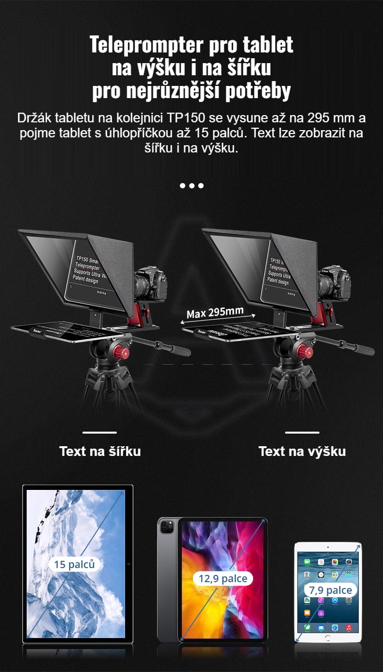 Tablet do 15 palců na šířku i na výšku