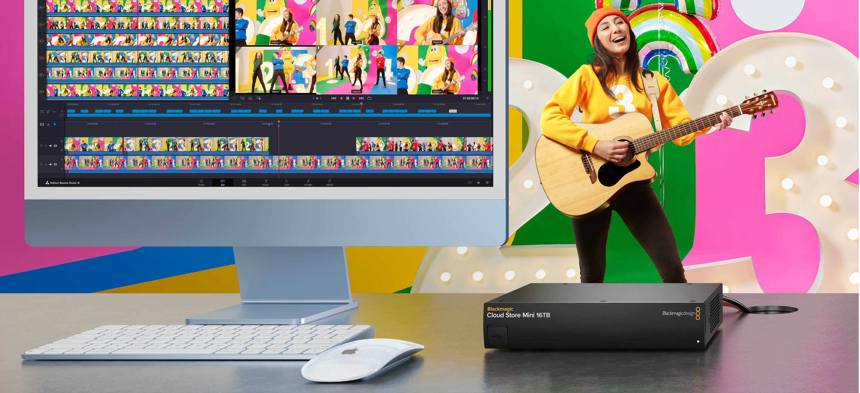 Blackmagic Cloud Store Mini 16TB při práci v postprodukci DaVinci Resolve