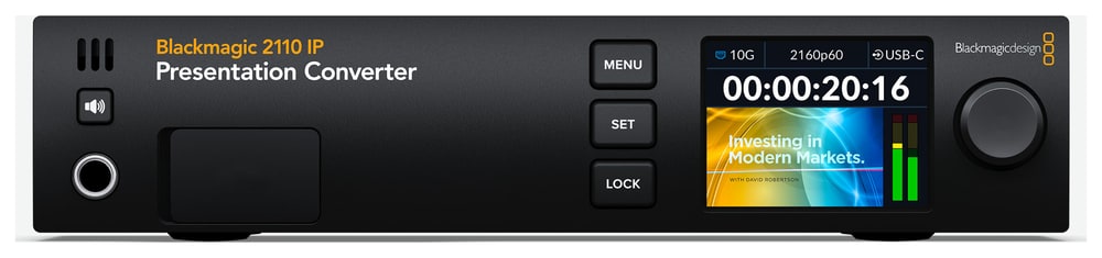 Blackmagic 2110 IP Presentation Converter – Přední USB-C a ovládání