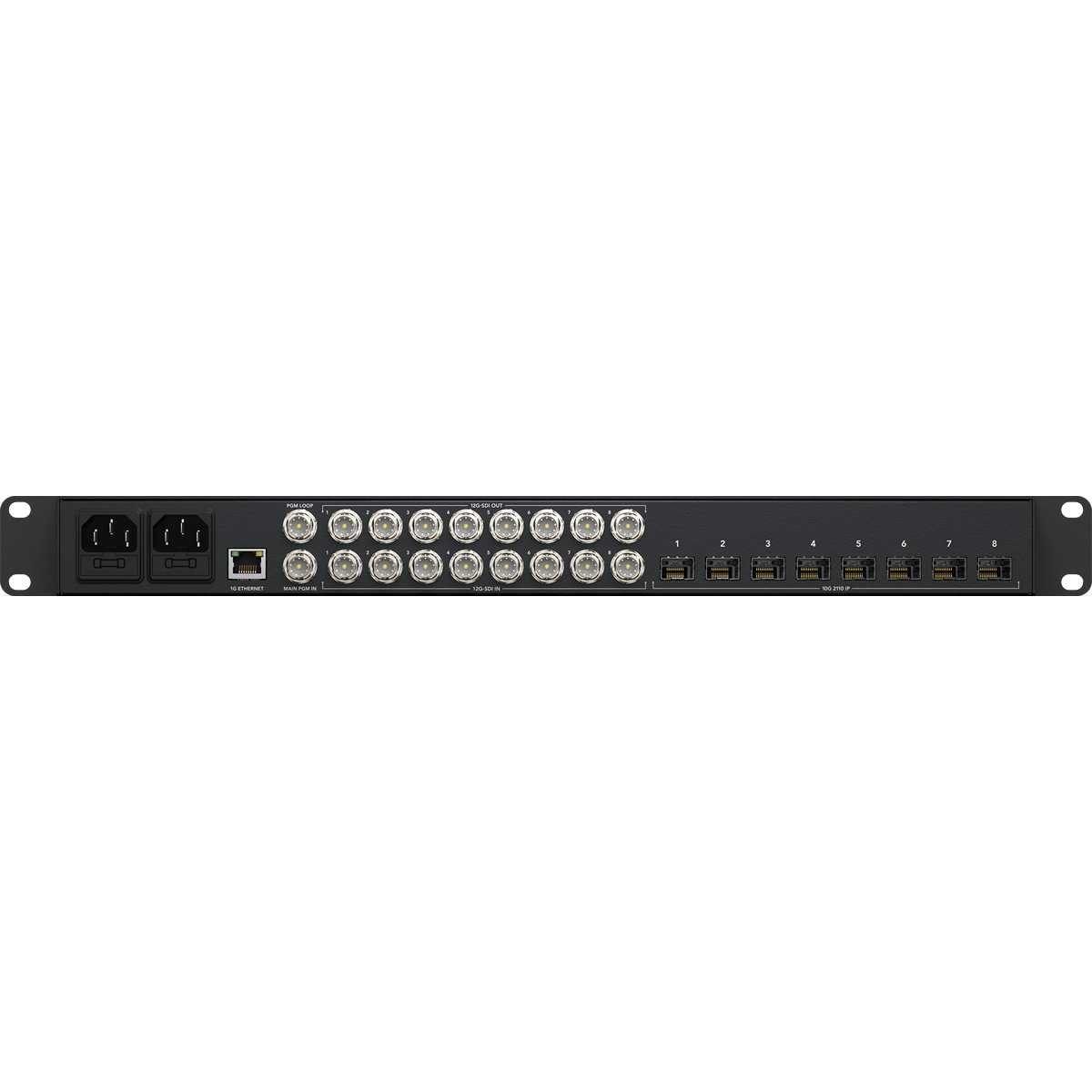 Zadní panel s 12G-SDI a SFP konektory
