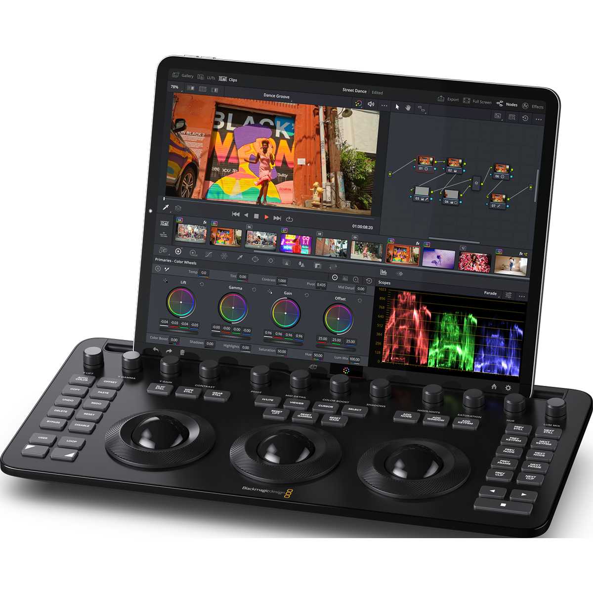 Blackmagic DaVinci Resolve Micro Color Panel s iPadem Pro