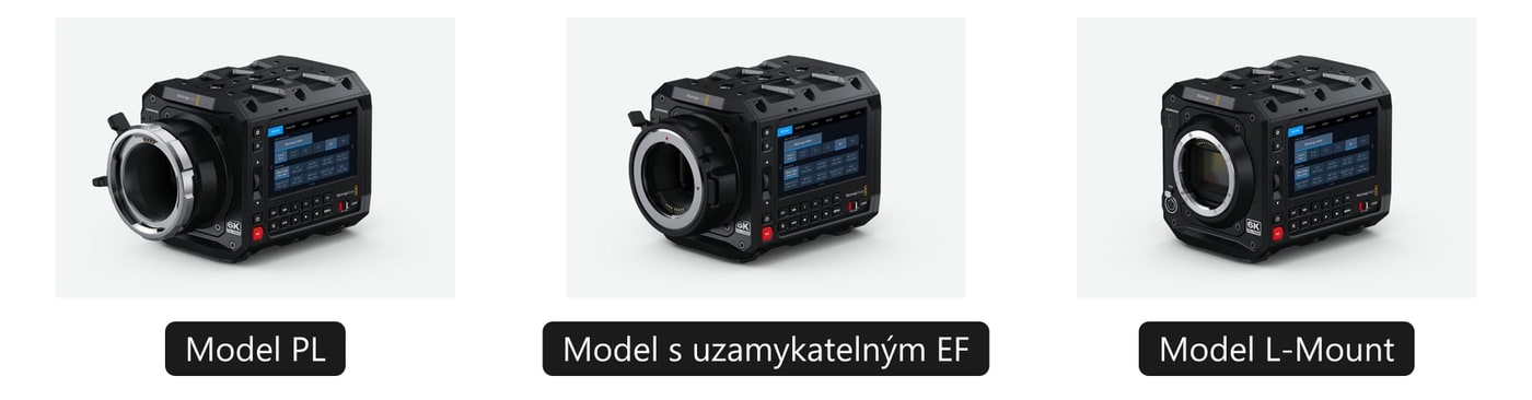 Blackmagic PYXIS – Model PL, Model s uzamykatelným EF, Model L-Mount