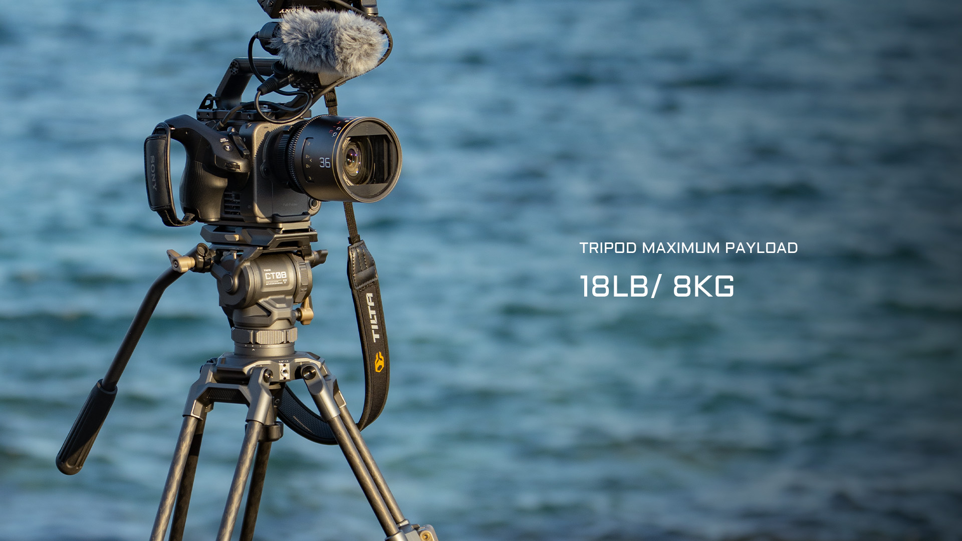 Tilta 75mm Cine Fluid Head with 3-Stage Carbon Fiber Tripod Legs (8KG)