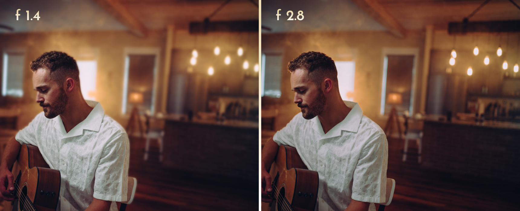 Simera 28 mm – f/1.4 and f/2.8 rendering comparison