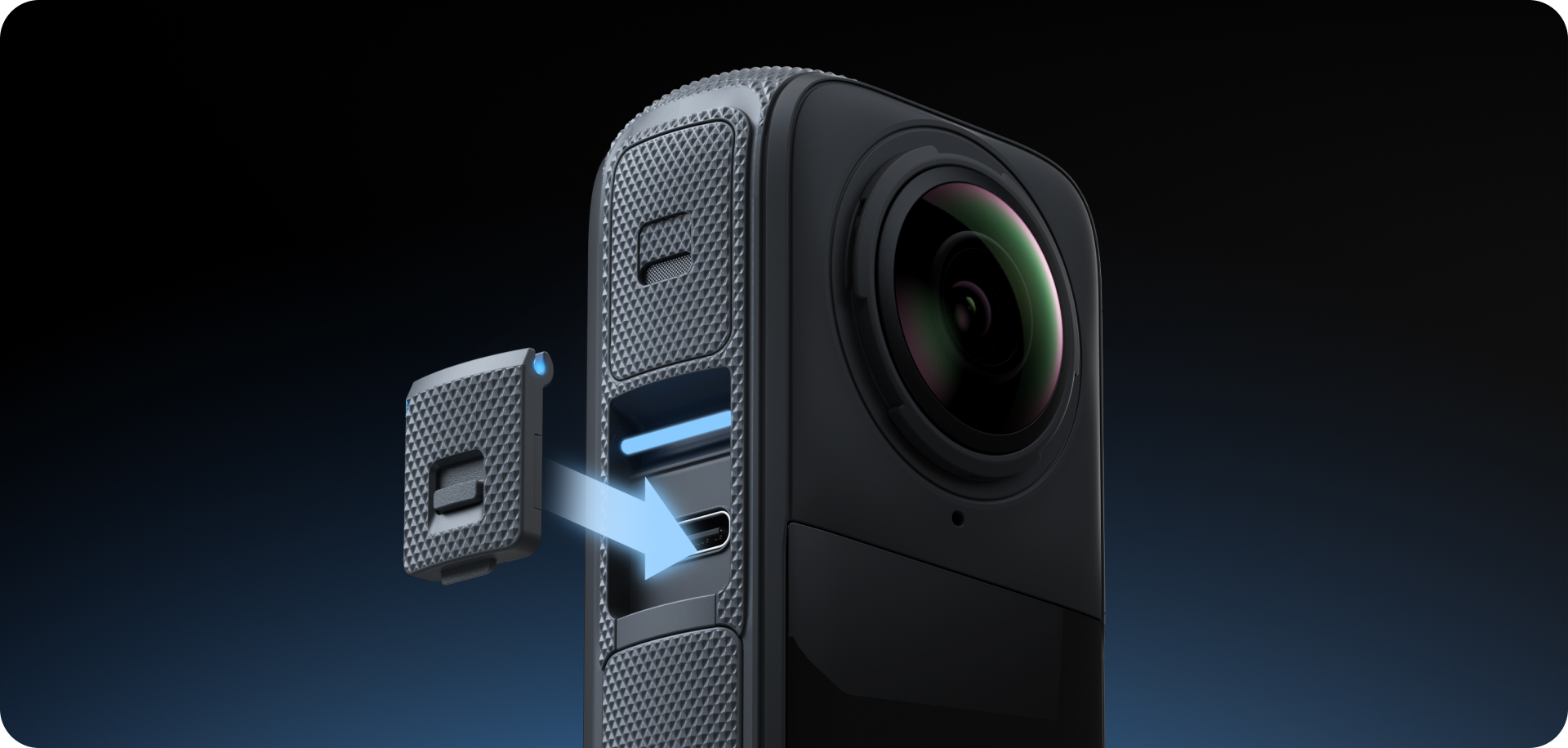 Postup nasadenia krytu USB na Insta360 X4