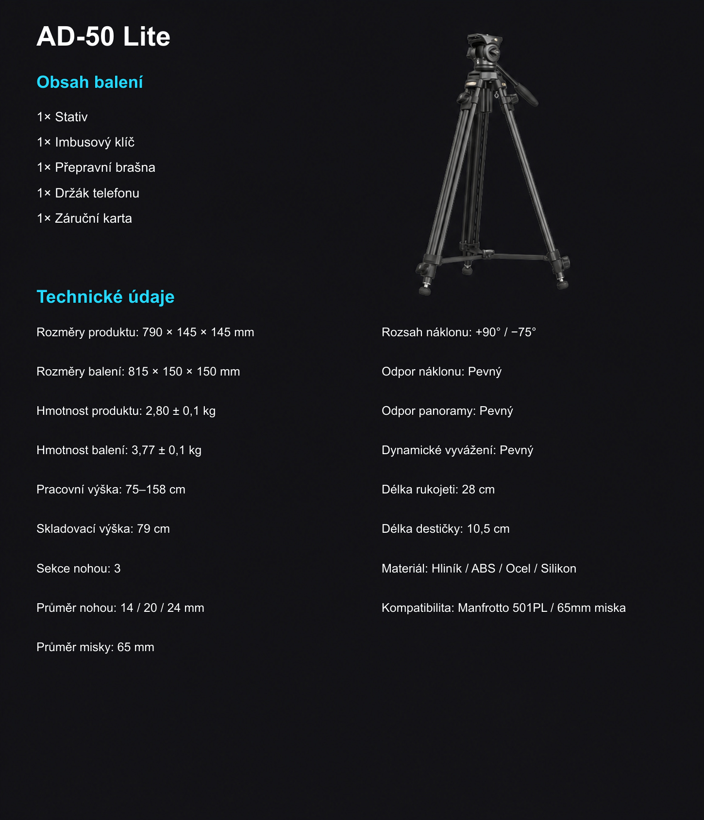 SmallRig AD-50 Lite 4684 – česká infografika – 10/12