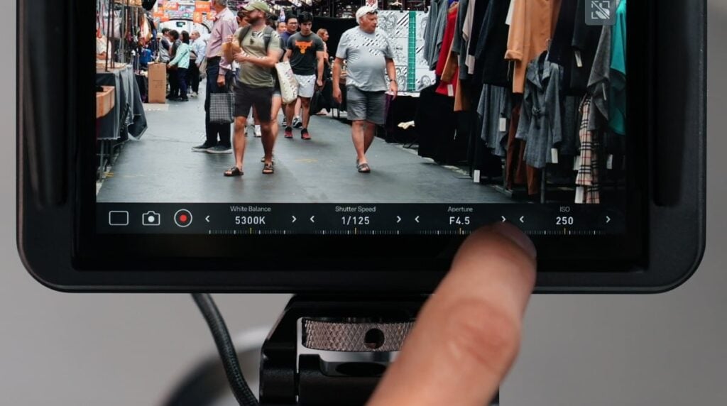Ovládání kamery na monitoru Atomos Shinobi II