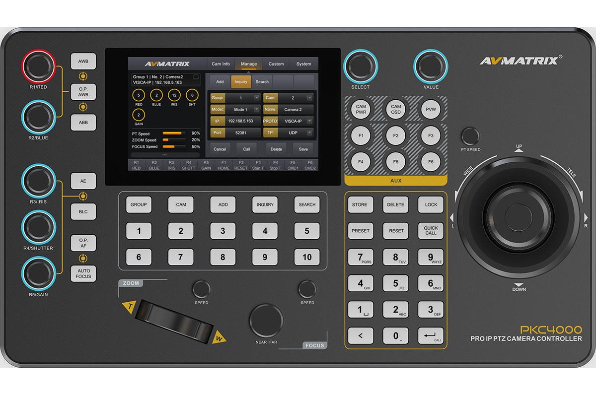 AVMATRIX PKC4000-NDI – Ovládací plocha