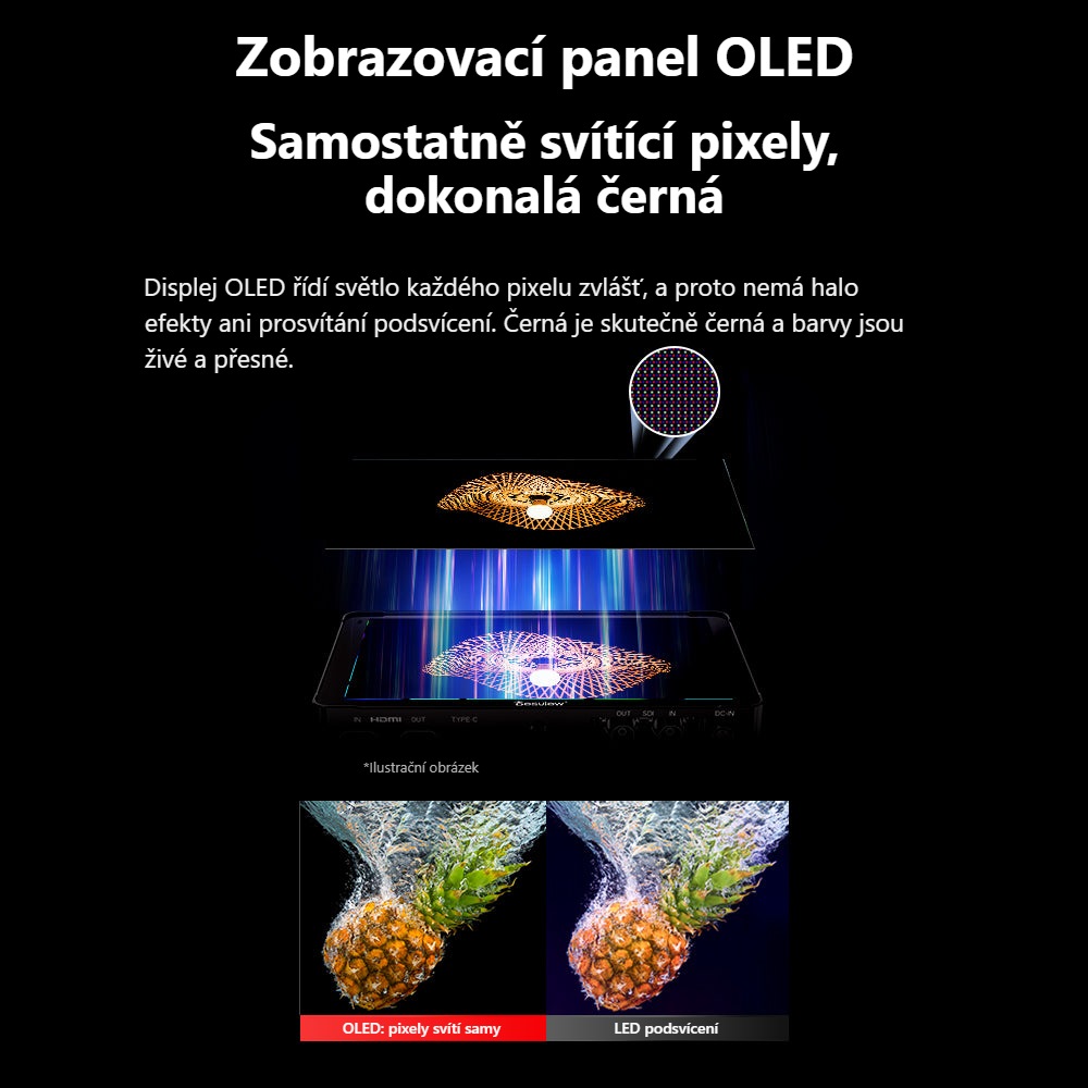 Desview OL7S – Displej OLED: skutečná černá
