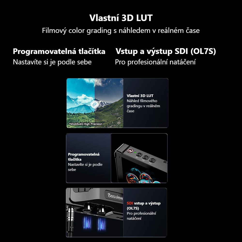 Desview OL7S – Vlastní 3D LUT a programovatelná tlačítka