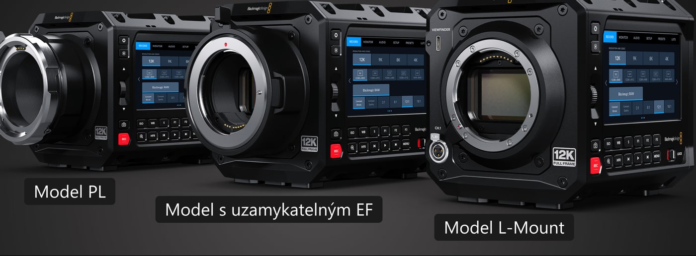 Blackmagic PYXIS – Model PL, Model s uzamykatelným EF, Model L-Mount