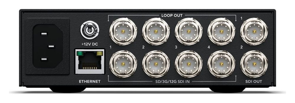 Blackmagic Videohub Mini 4x2 12G – Smyčkový výstup u každého vstupu