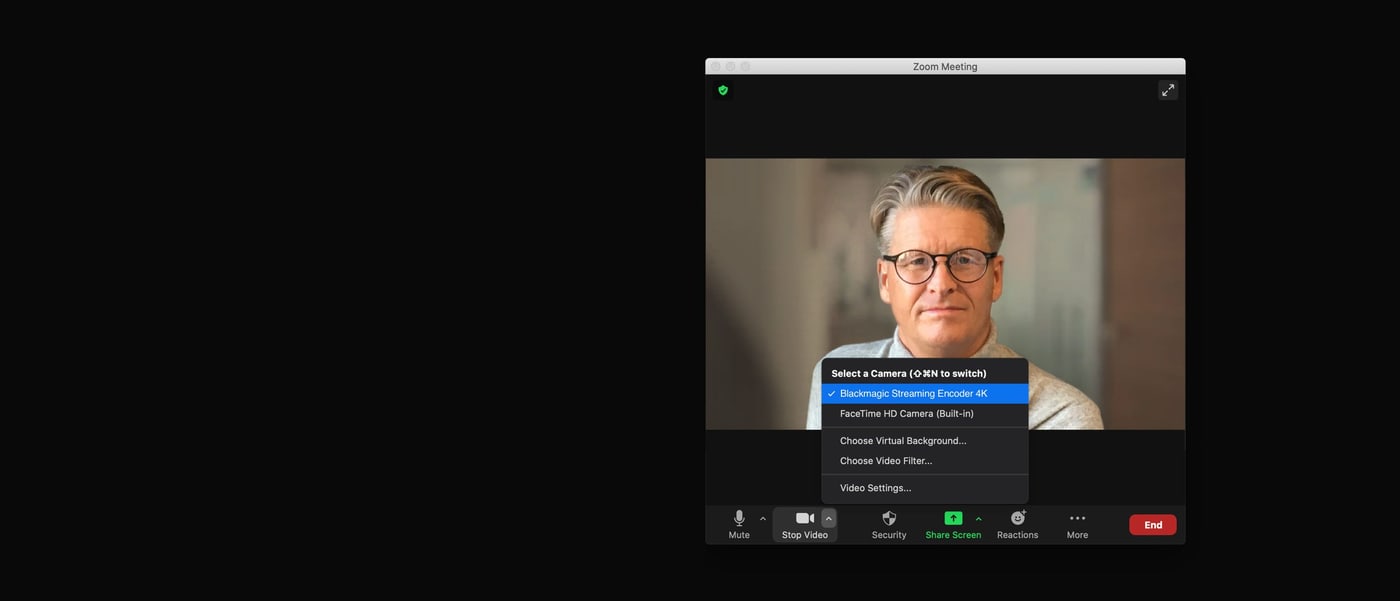 Blackmagic Streaming Encoder 4K – Výstup jako webkamera