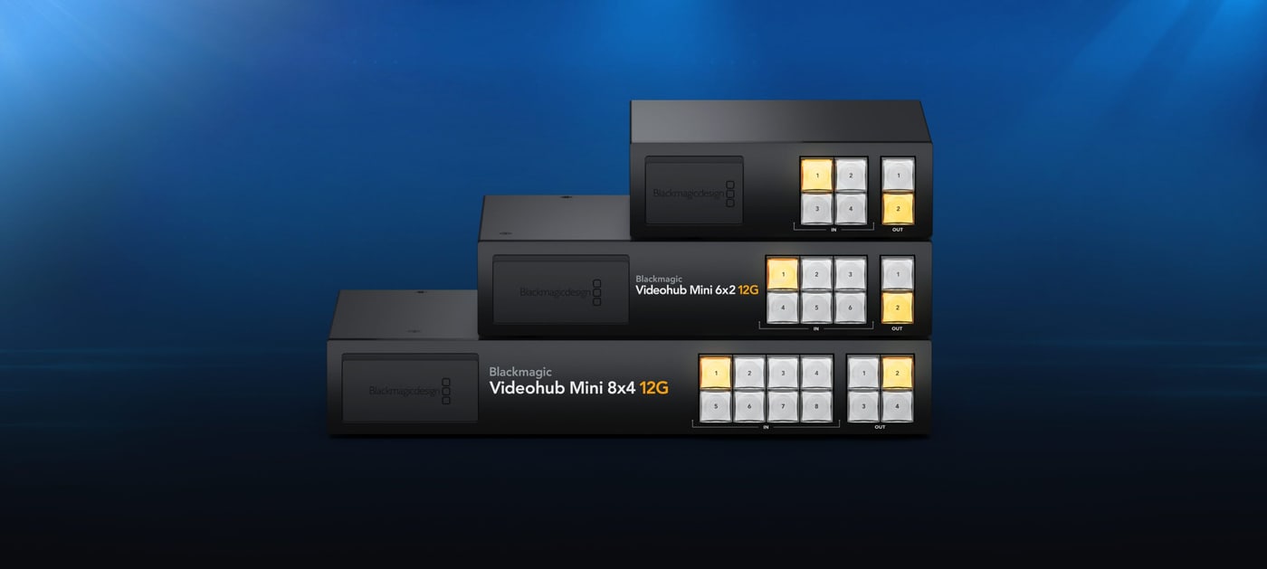 Blackmagic Videohub Mini 8x4 12G – Více zdrojů bez přepojování kabelů