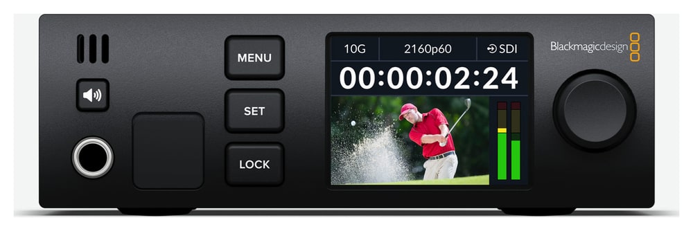 Blackmagic 2110 IP SDI to HDMI 12G – Kontrola na čelním panelu