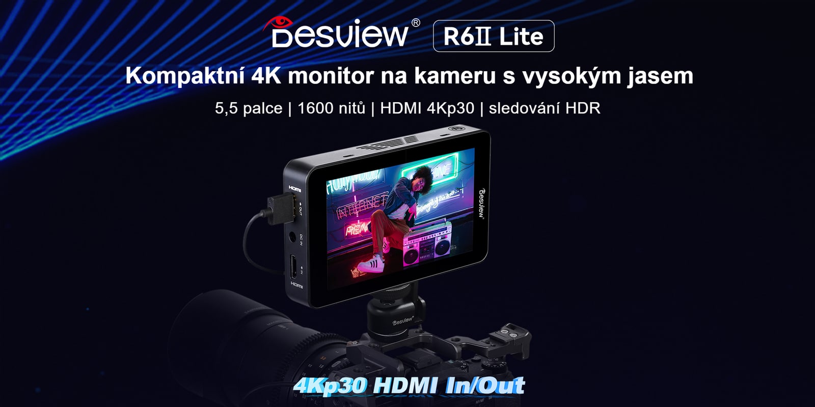 Desview R6II Lite – kompaktní 4K monitor na kameru s vysokým jasem