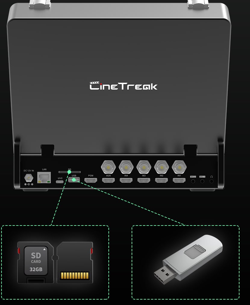 CineTreak Stream Master SDI – Záznam na SD kartu nebo USB disk