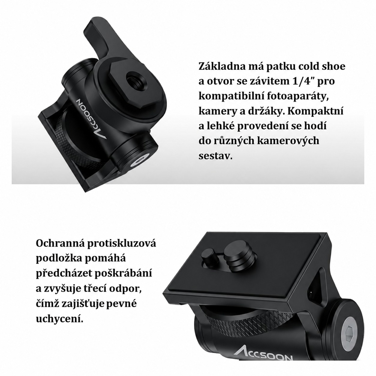 COLD SHOE A ZÁVIT 1/4″
