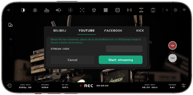 Náhled a stream v Accsoon SEE · Accsoon CineView 2 SDI