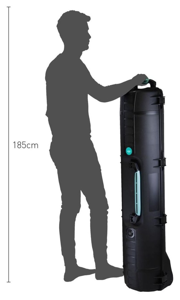 HPRC 6500W kufr na stativy – Velikost v praxi