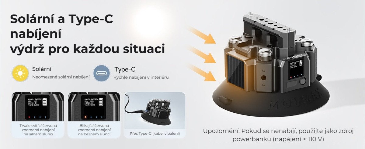 Nabíjení sluncem i přes USB-C