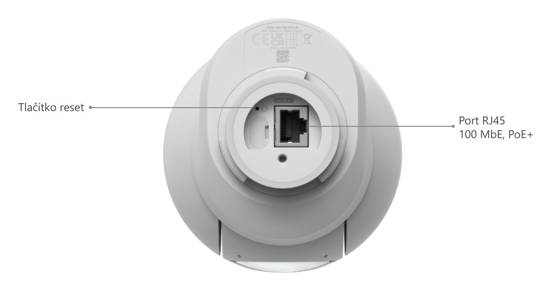 Ubiquiti UniFi Protect G6 PTZ, bílá – spodní strana kamery