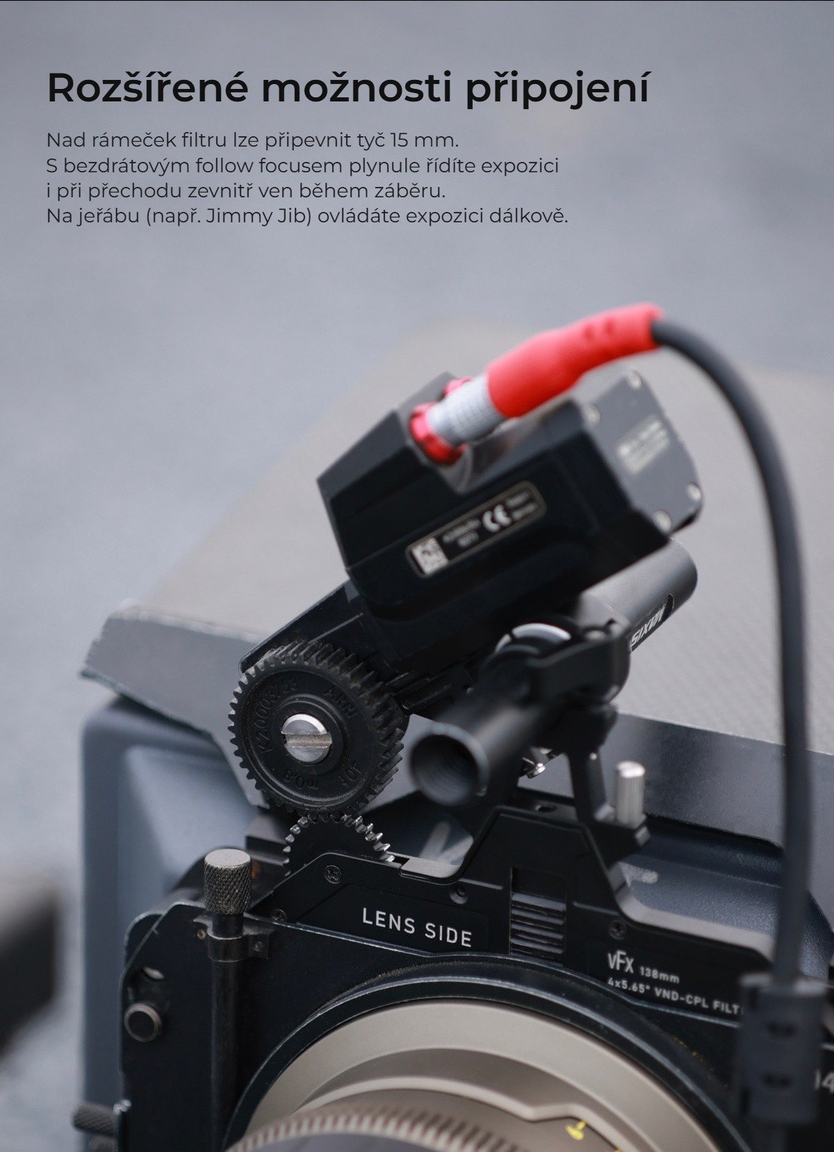 Follow focus a tyč 15 mm