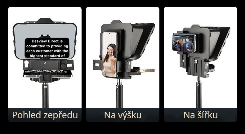 Jeden teleprompter pro telefon i fotoaparát