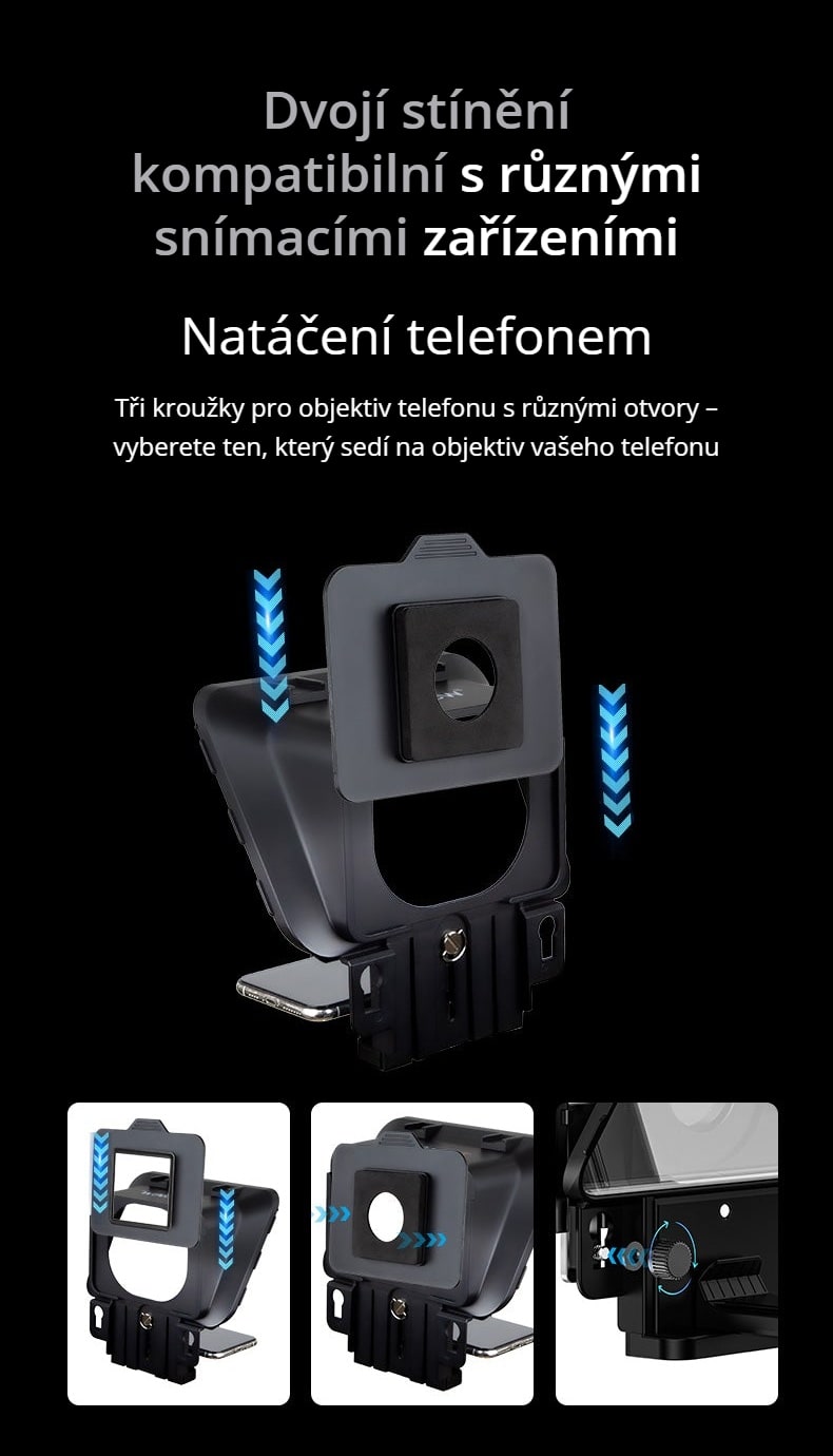 Stínění pro natáčení telefonem