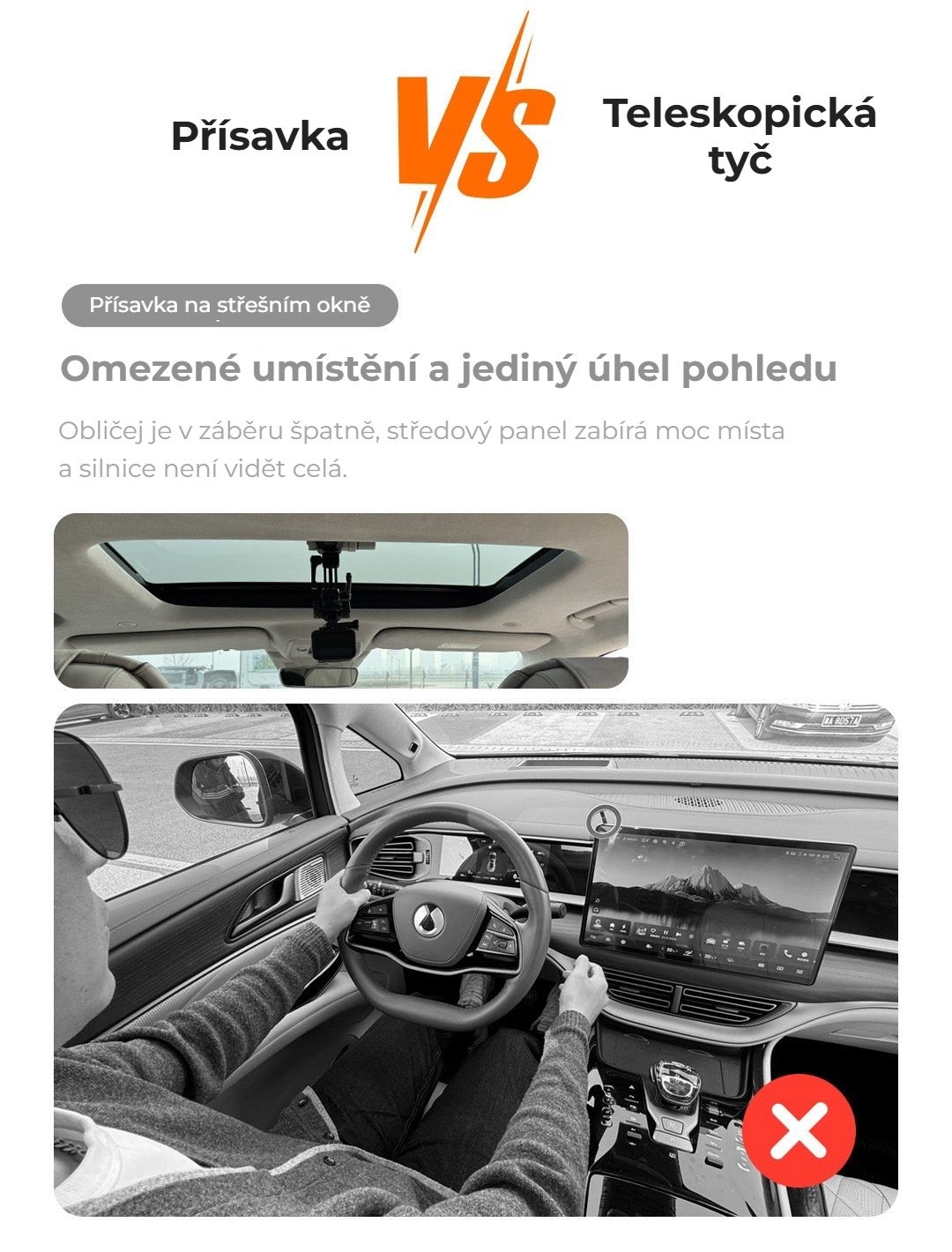 Přísavka na střešním okně: jediný úhel