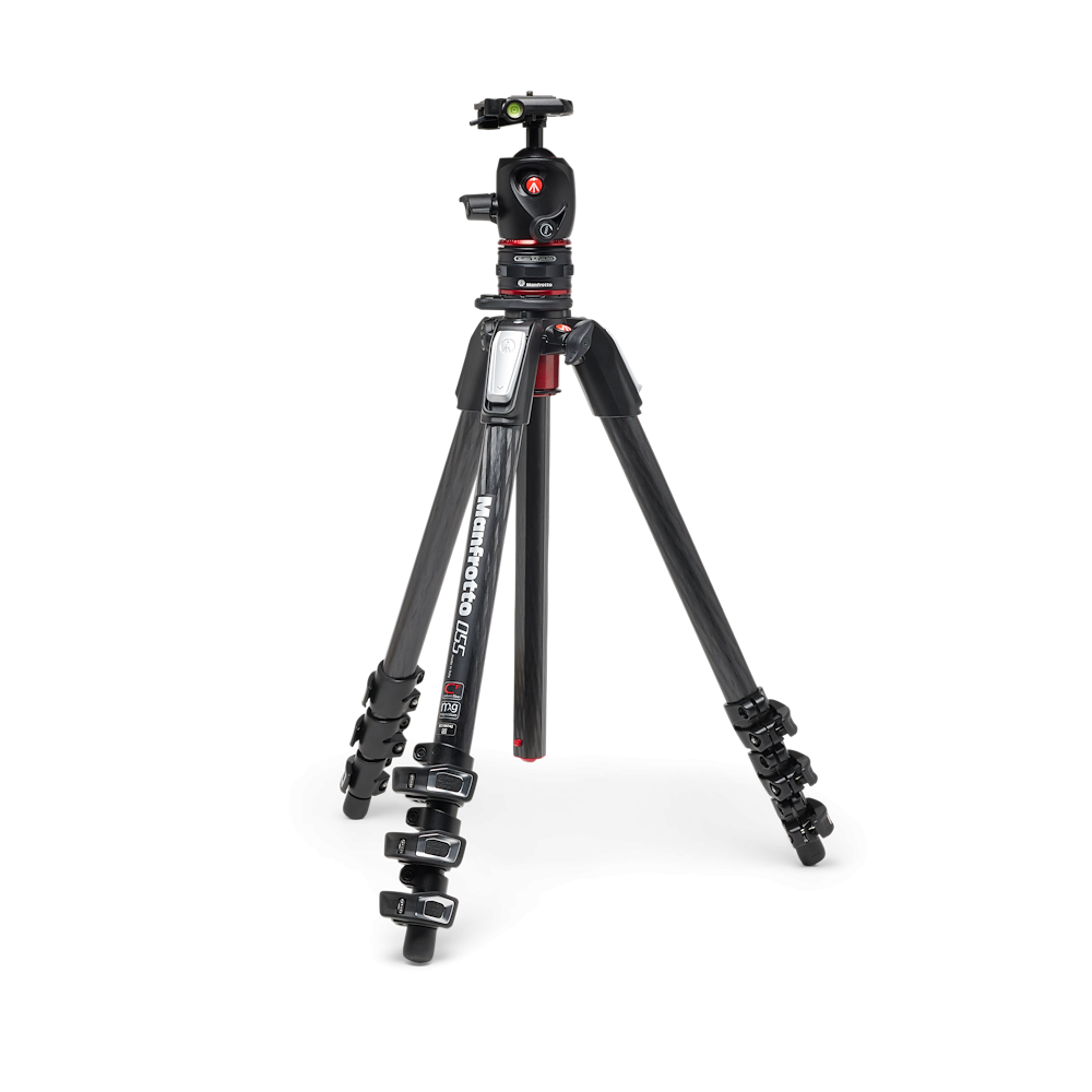 Manfrotto 055 Carbon se čtyřmi sekcemi a kulovou hlavou XPRO