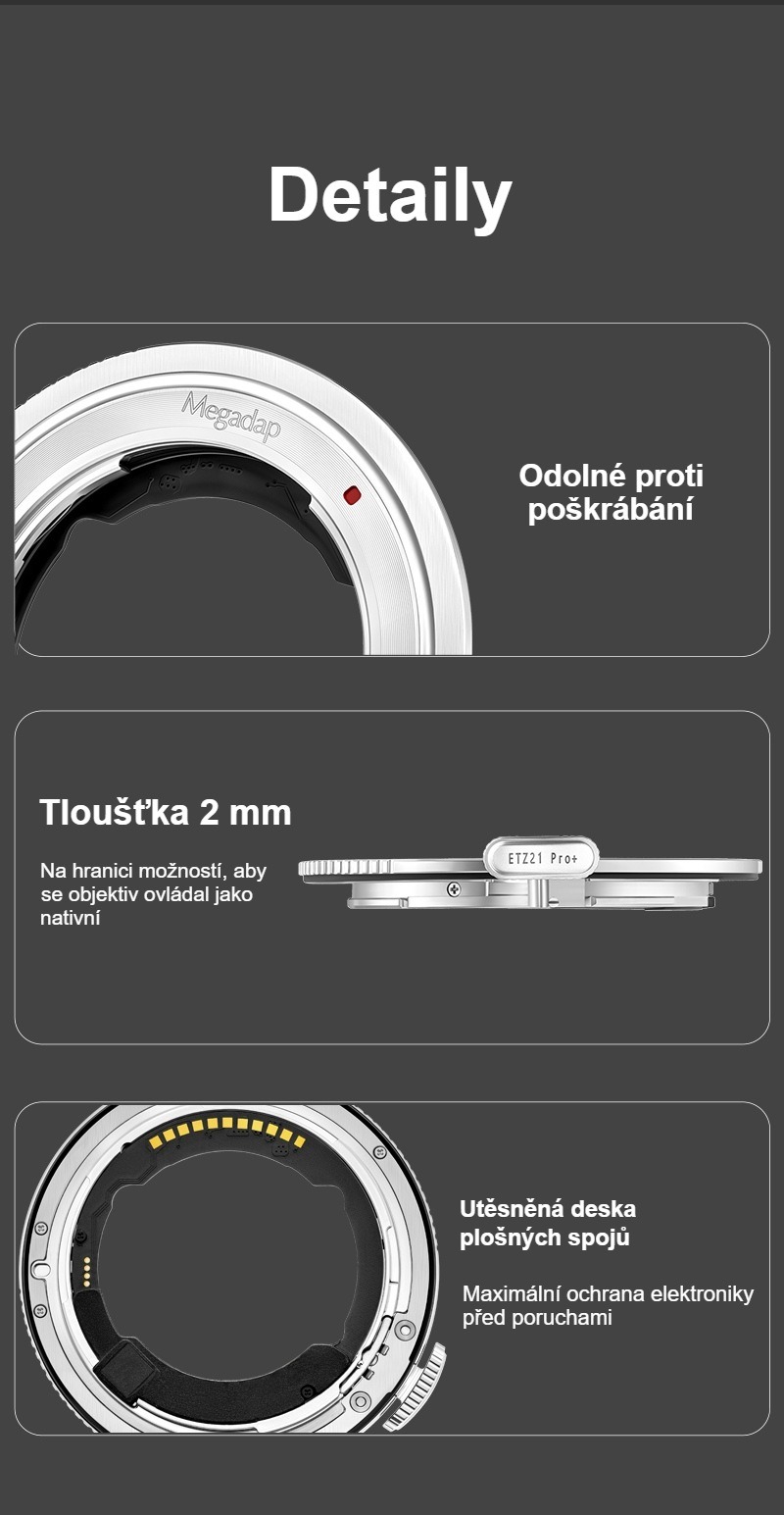 Megadap ETZ21 Pro+ – Tloušťka 2 mm a utěsněná elektronika