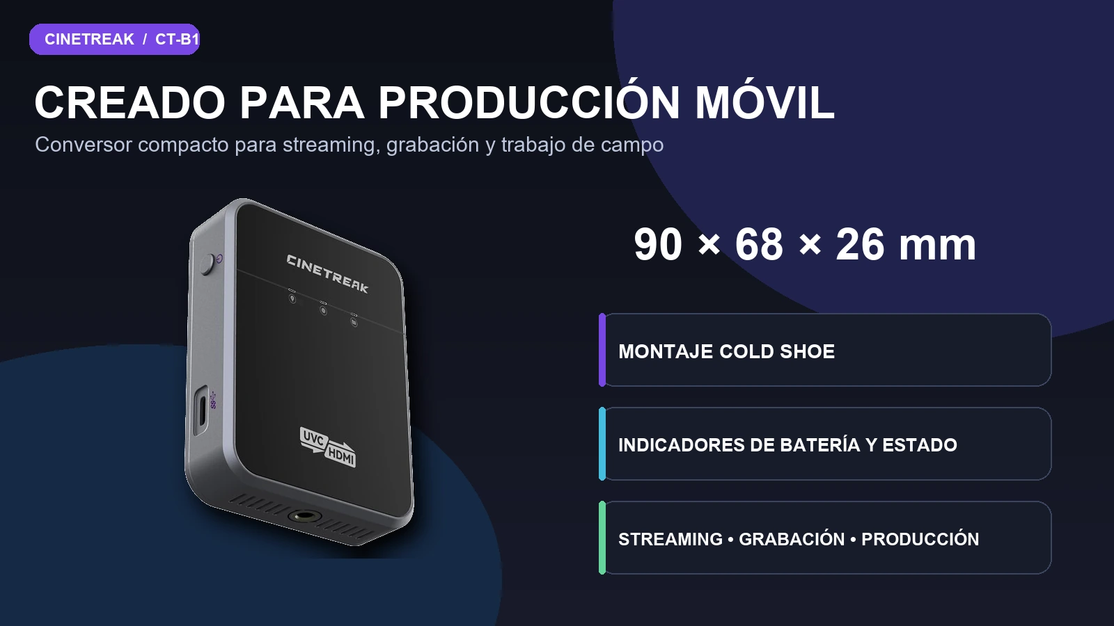 Kompaktní CineTreak CT-B1 pro mobilní streaming a produkci