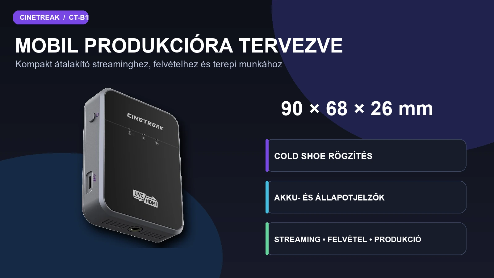 Kompaktní CineTreak CT-B1 pro mobilní streaming a produkci