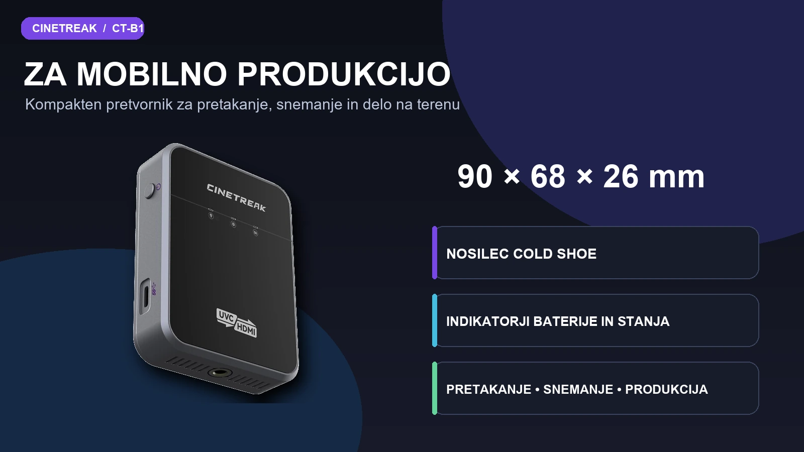 Kompaktní CineTreak CT-B1 pro mobilní streaming a produkci
