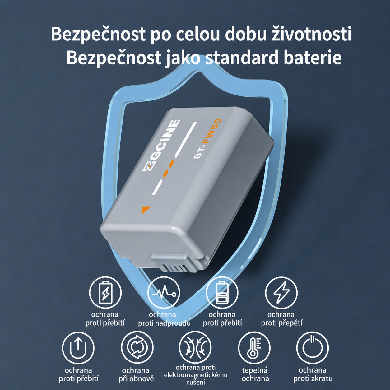 Bezpečnostní ochrany baterie ZGCINE BT-FW50