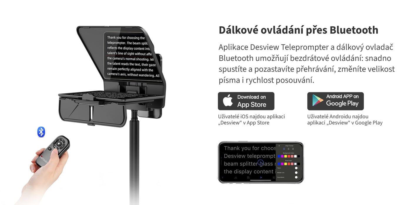 Aplikace a dálkový ovladač