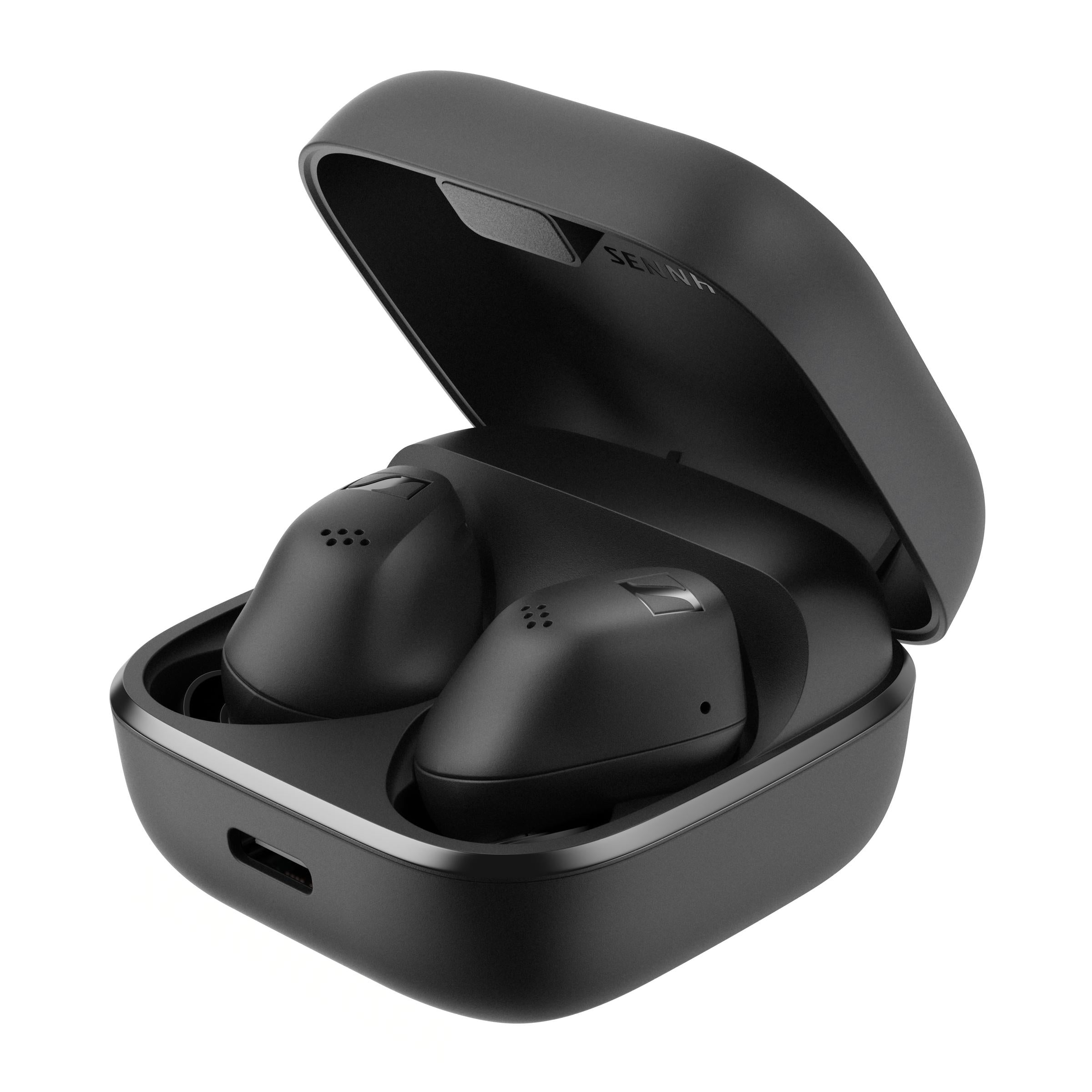 Detail černých sluchátek ACCENTUM True Wireless