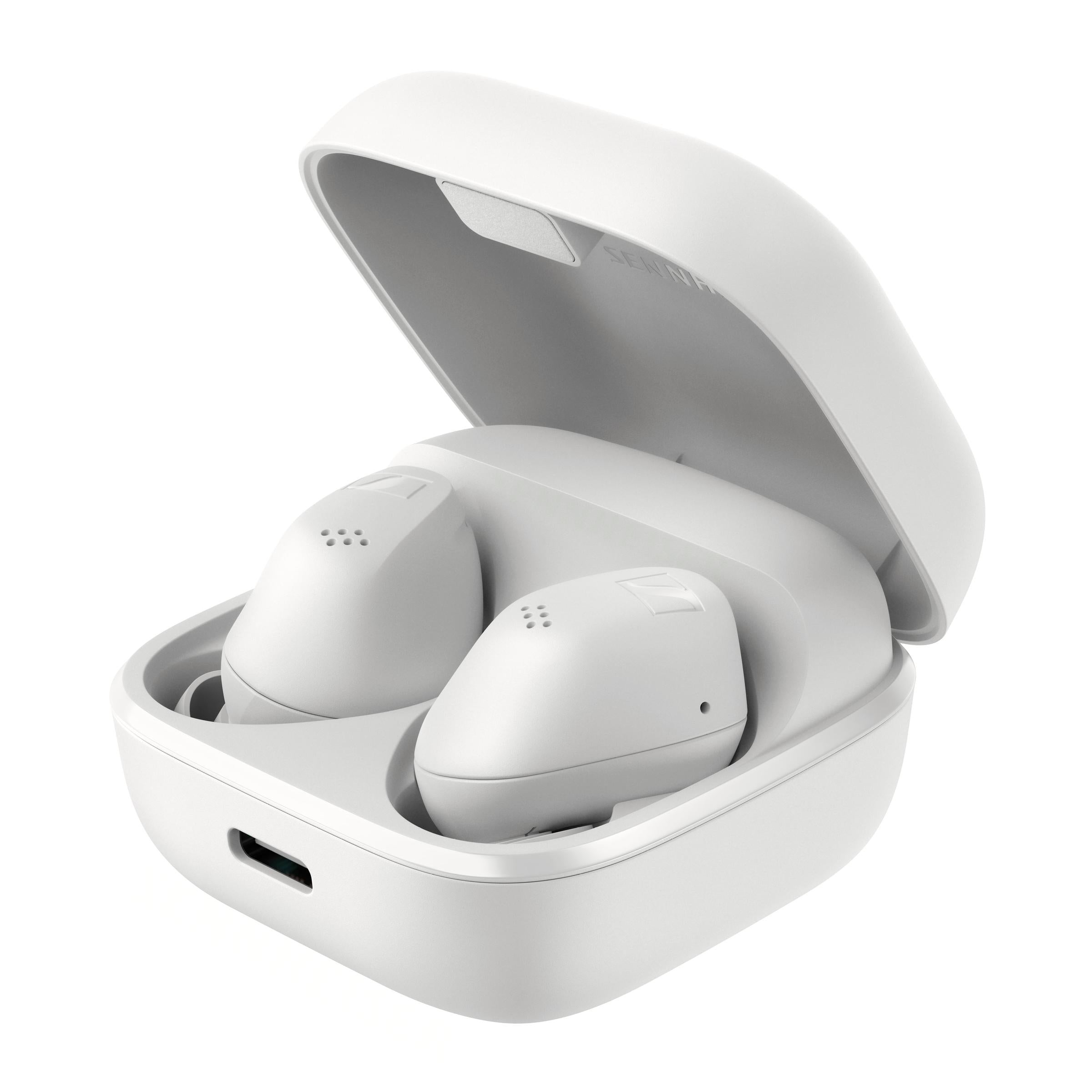Detail bílých sluchátek ACCENTUM True Wireless