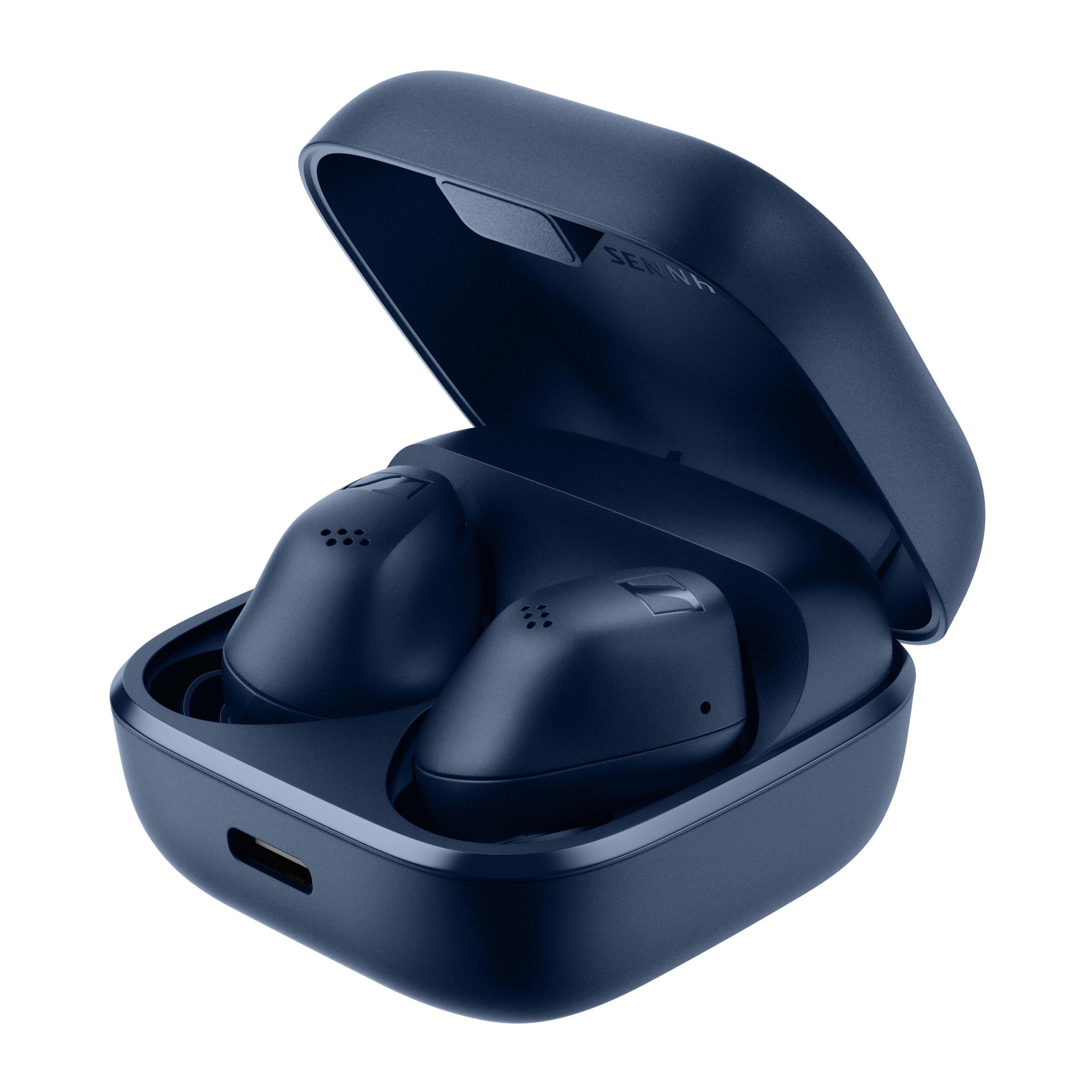 Detail modrých sluchátek ACCENTUM True Wireless