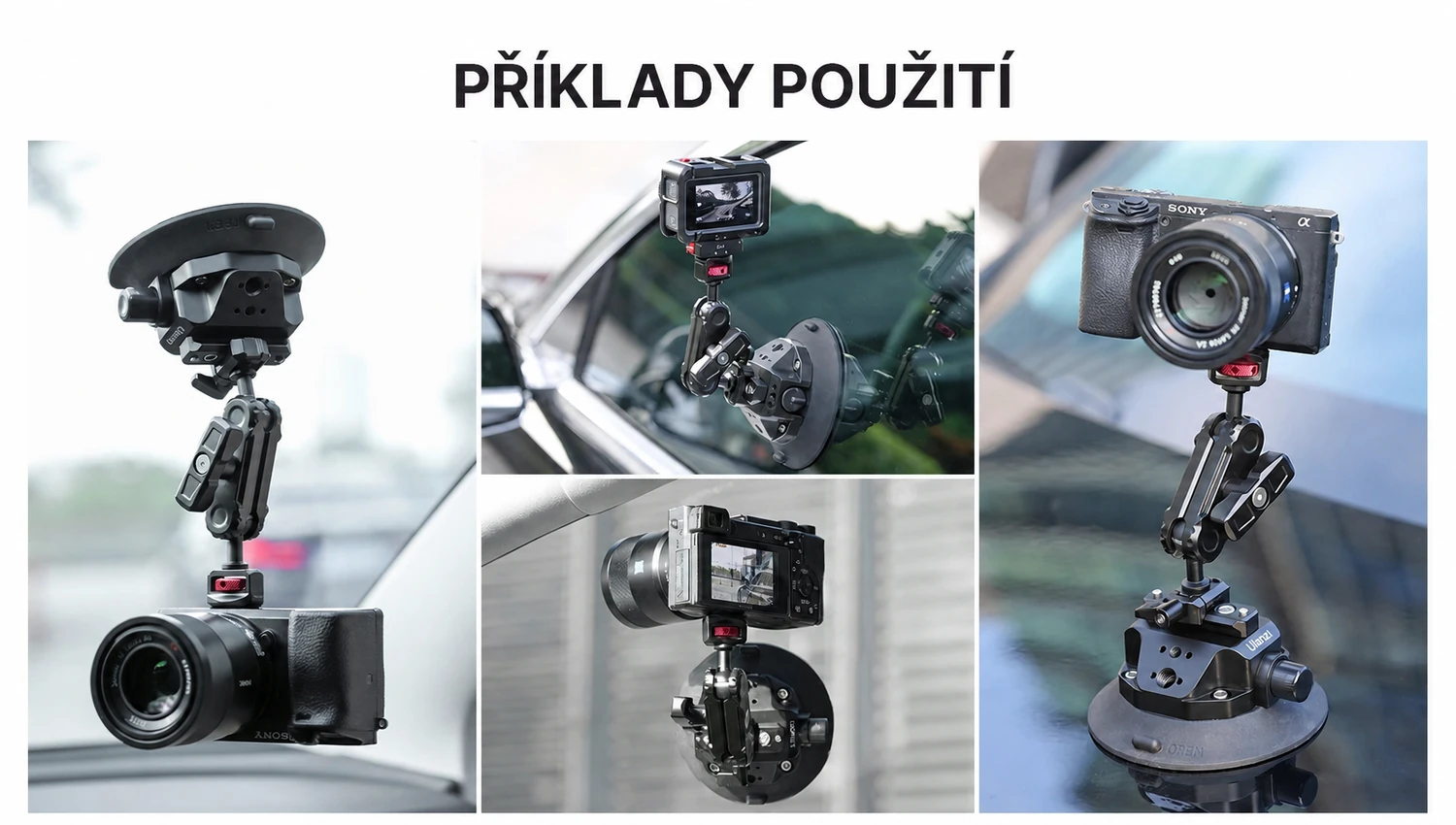 Příklady použití přísavky Ulanzi SC-02 s kamerami