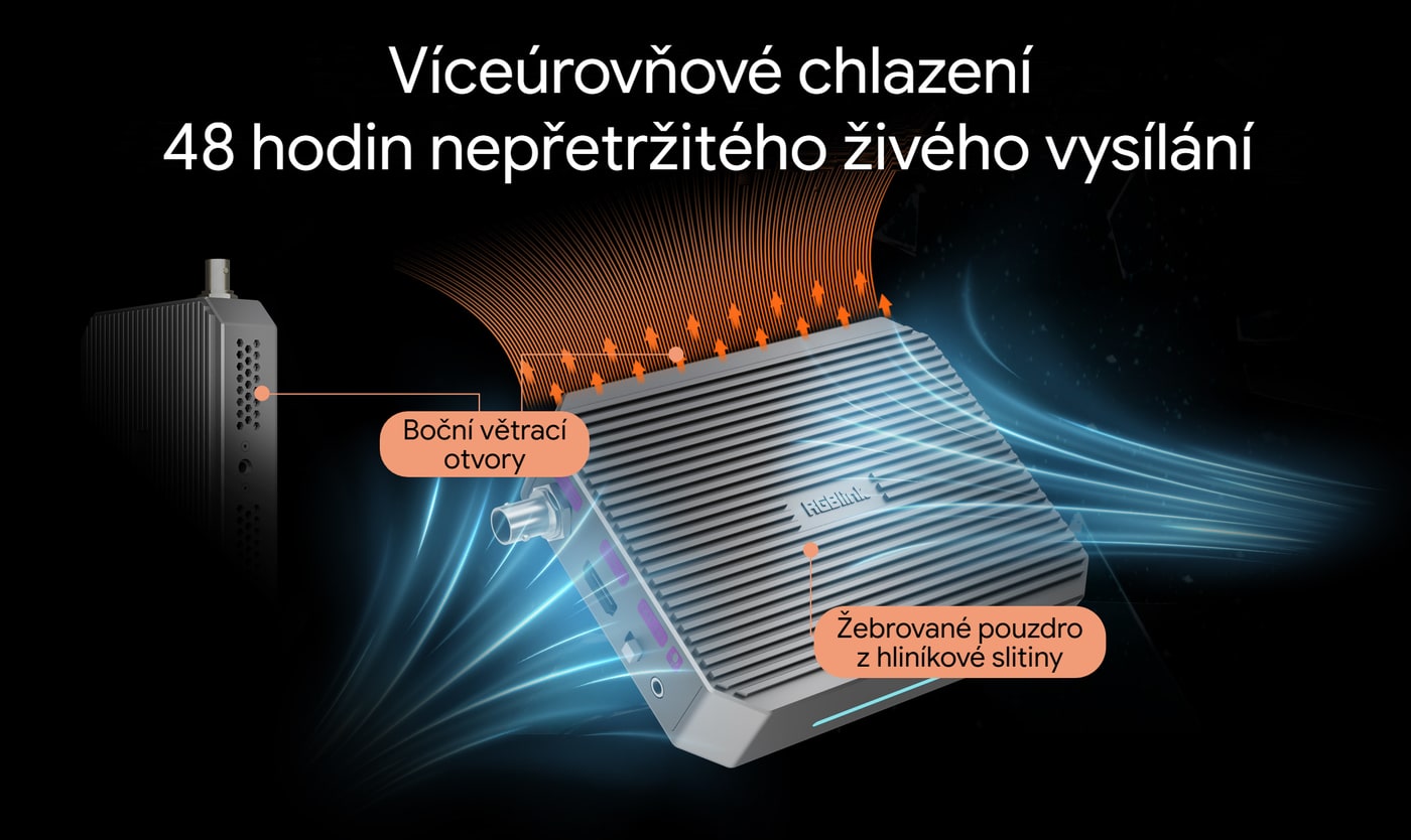 Chlazení pro 48 hodin nepřetržitého vysílání