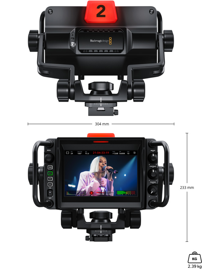 Rozměrový nákres Blackmagic URSA Cine Studio Viewfinder