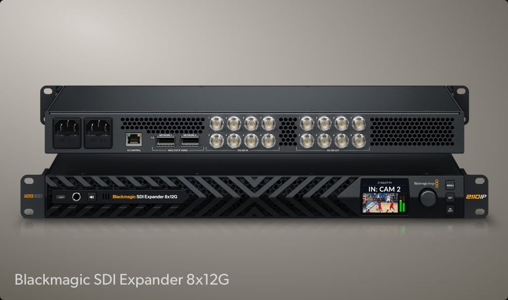 HyperDeck ISO Recorder 100G – 12G-SDI přes Blackmagic SDI Expander 8x12G