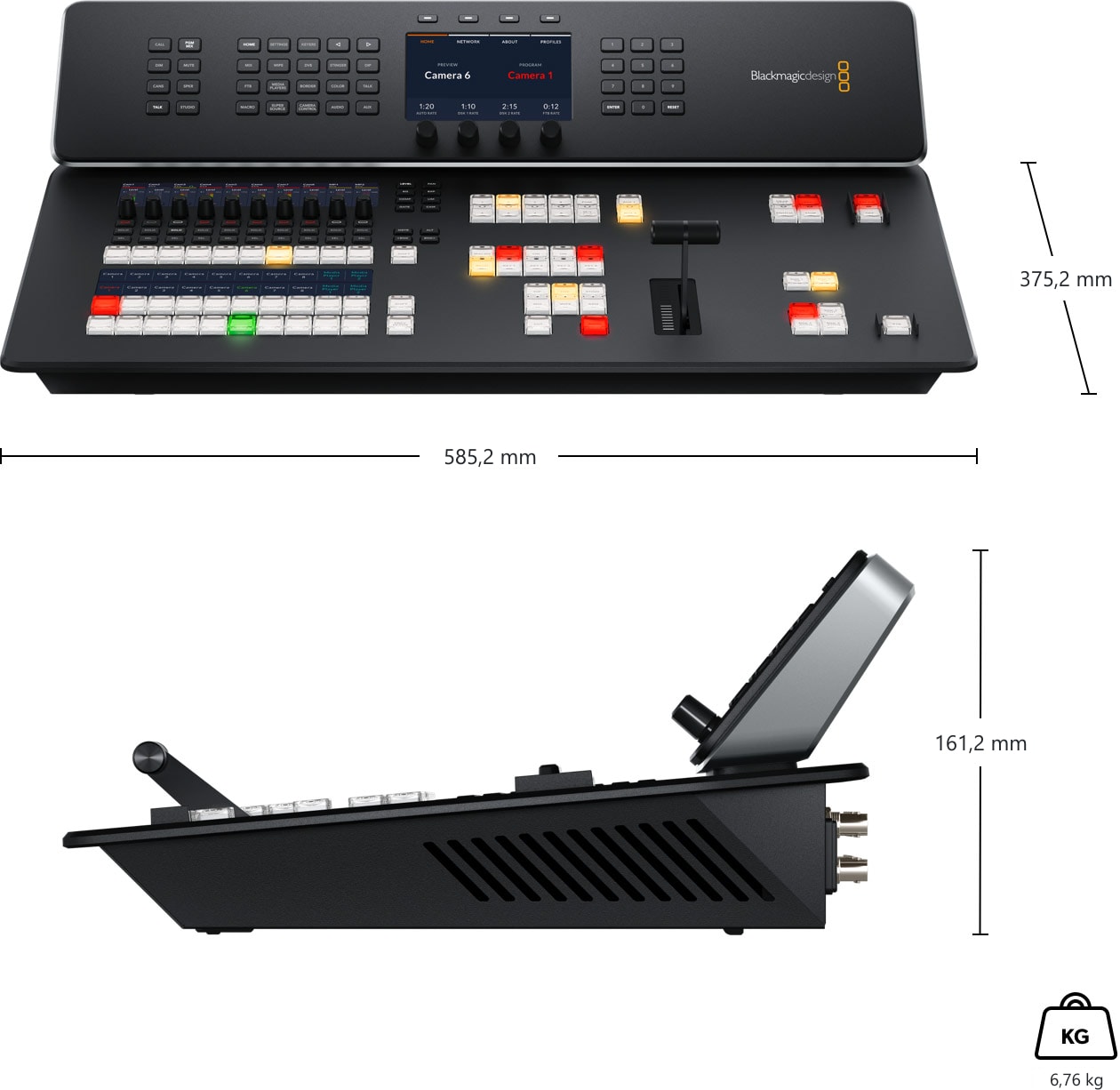 ATEM Television Studio HD8 – Rozměry a hmotnost