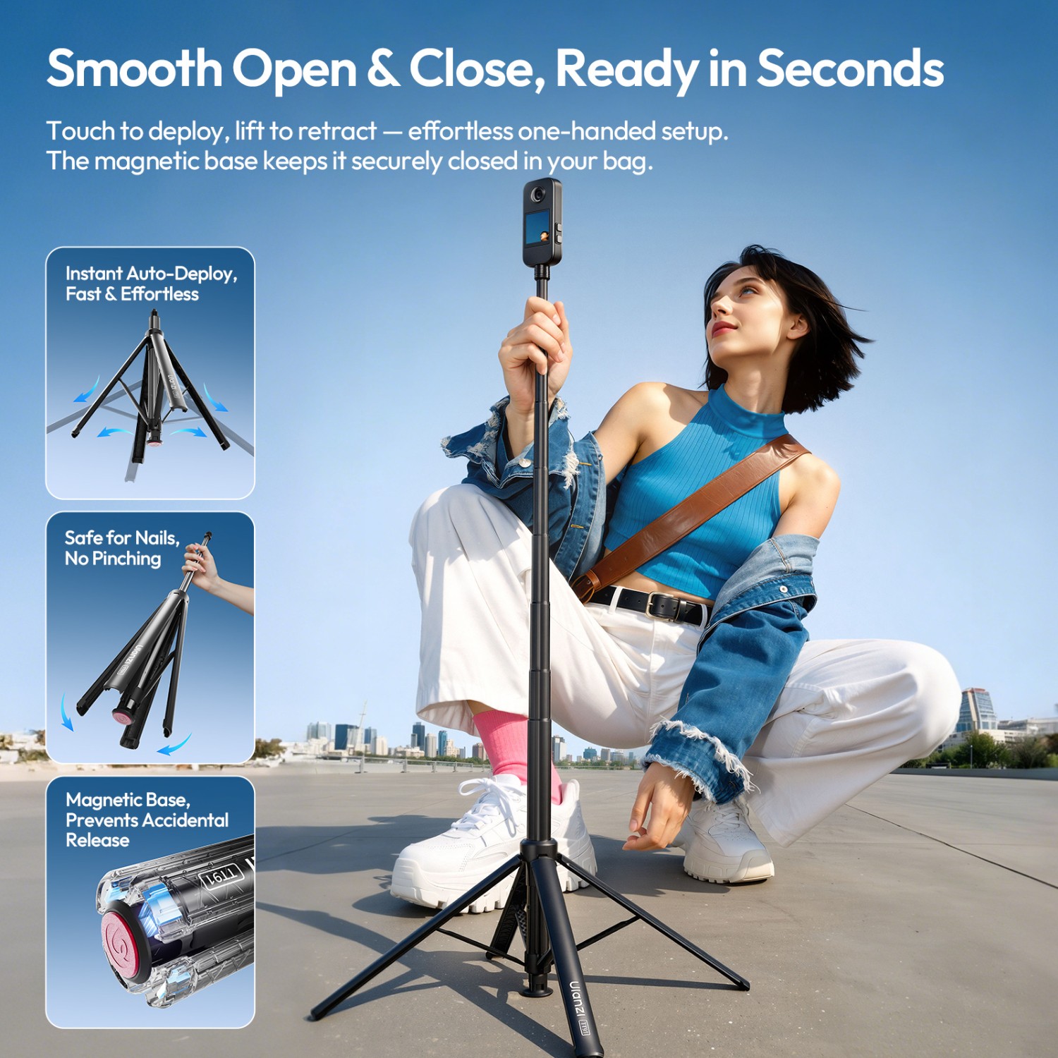 Ulanzi TT91 Auto-Open Extension Pole (1/4'' Mount)