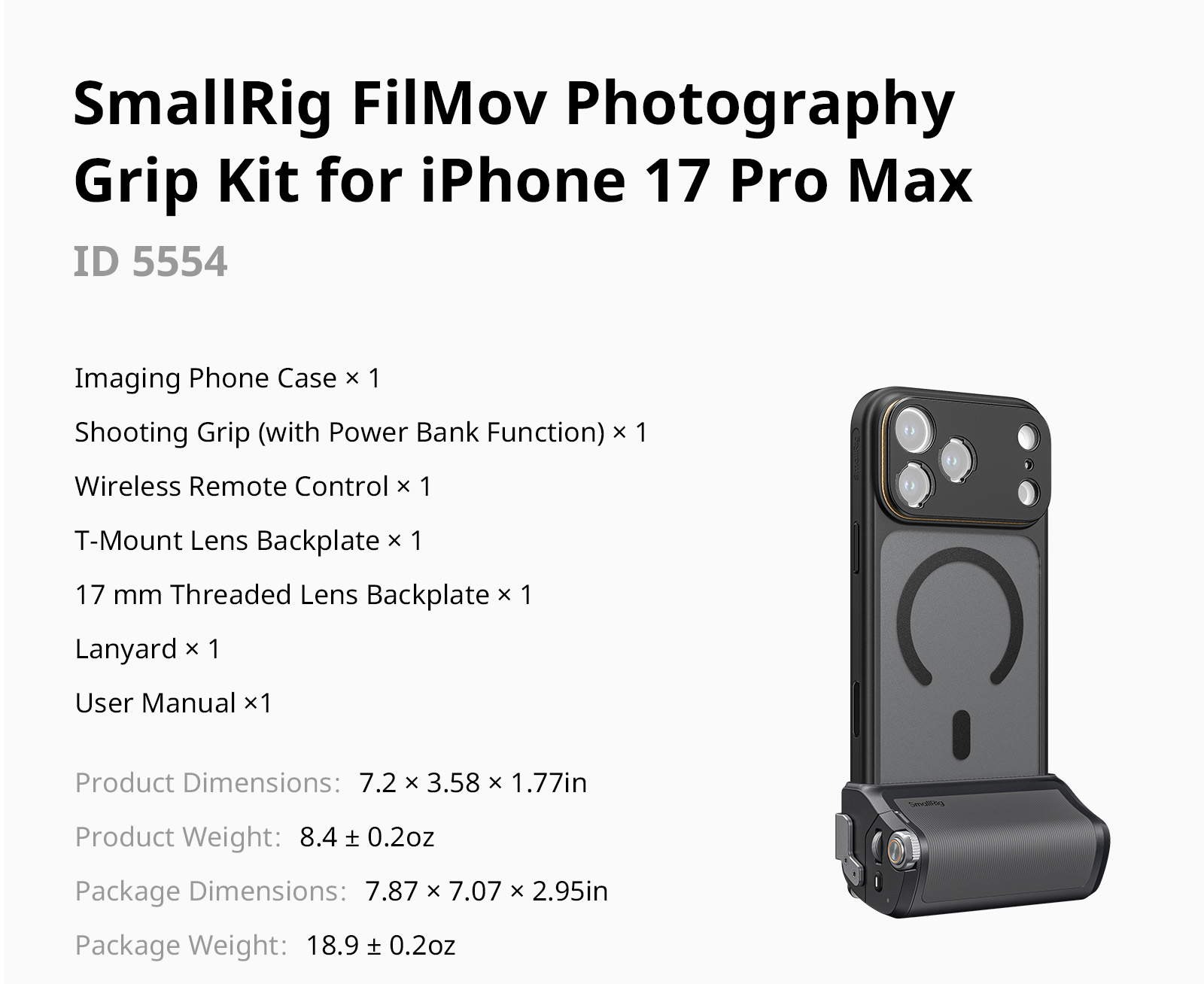 SmallRig 5554 FilMov grip kit infographic 11