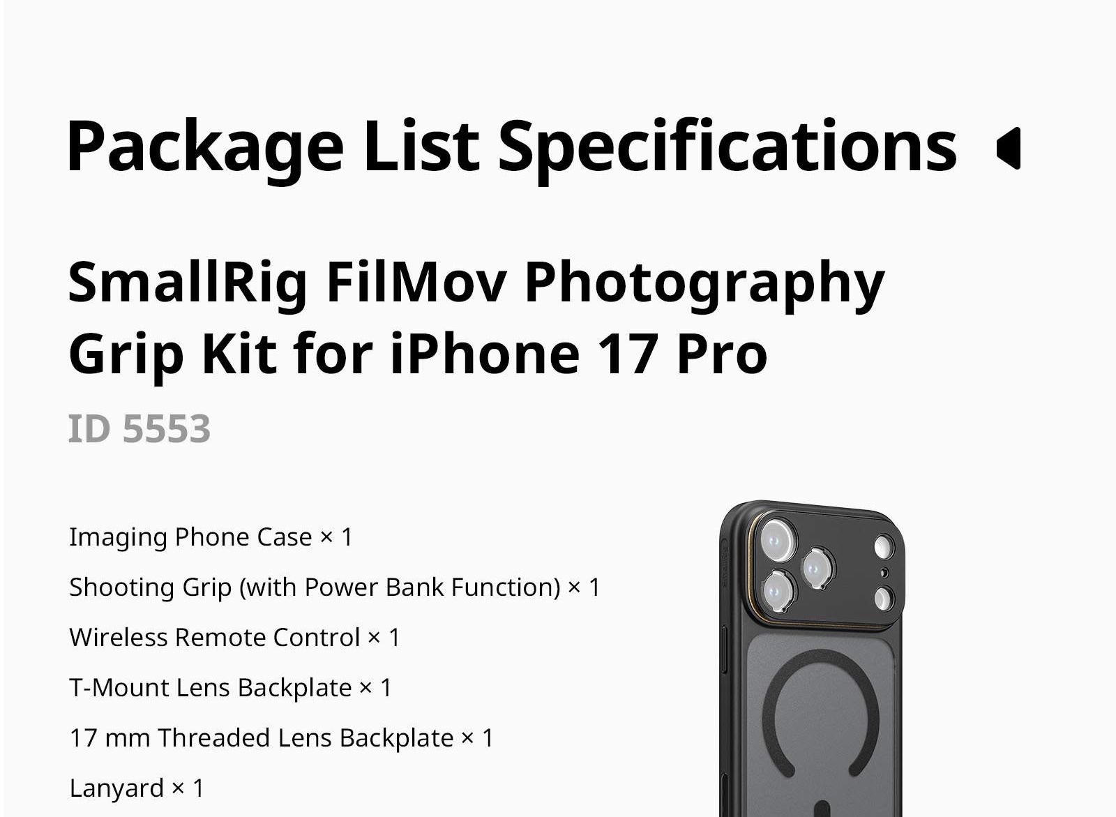 SmallRig 5554 FilMov grip kit infographic 12