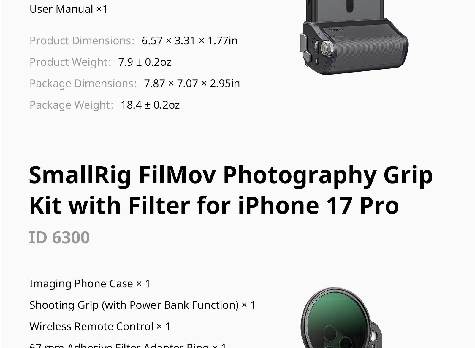 SmallRig 5554 FilMov grip kit infographic 13