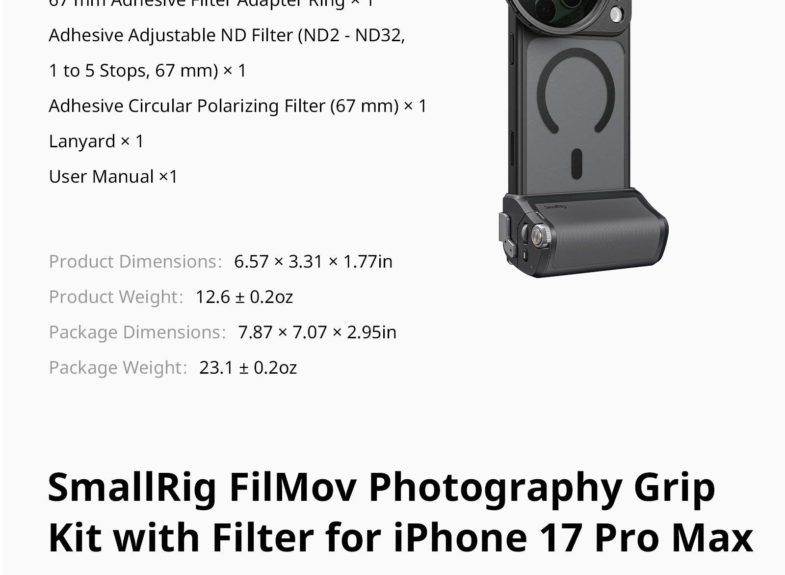SmallRig 5554 FilMov grip kit infographic 14
